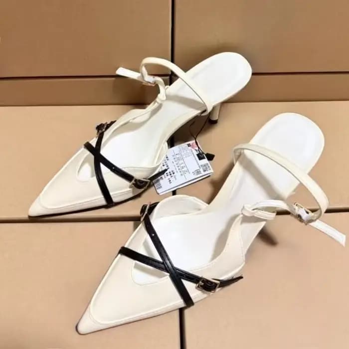 Talons hauts été concepteur femmes sandales modernes boucle de ceinture croisée élégant bureau Sling