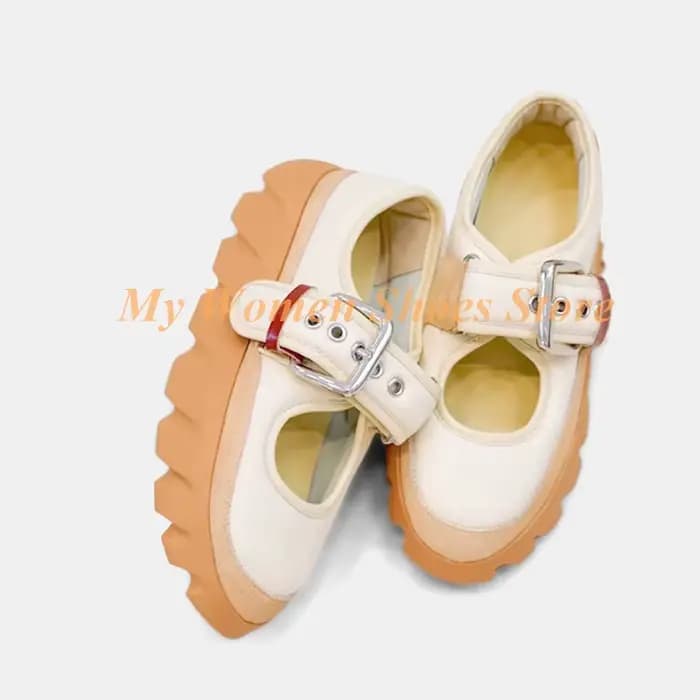 Chaussures à talon épais avec bride à boucle, bout rond, talon compensé, rehaussantes, sur mesure, s