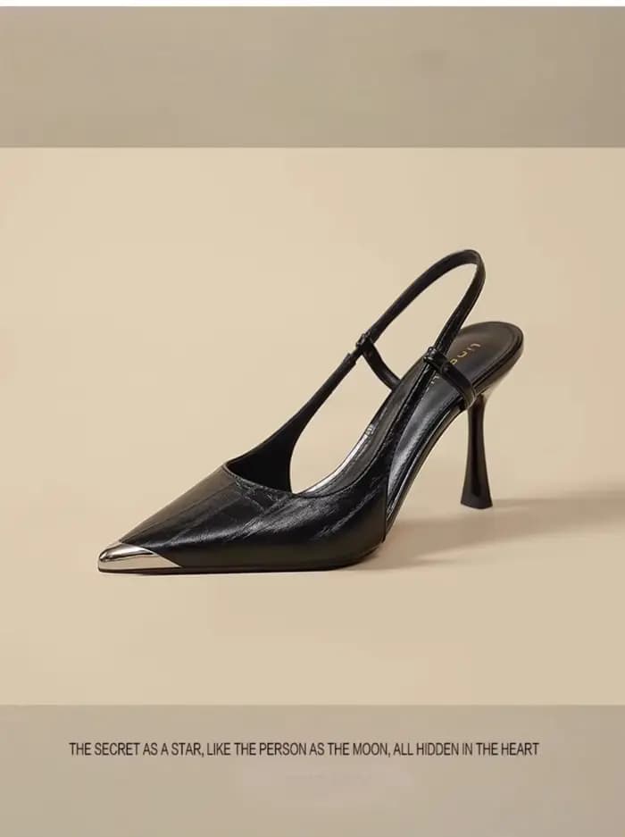 Sandales à talons peu profonds à bout pointu, nouvelle tête Bao croisée avant laçage, antidérapantes