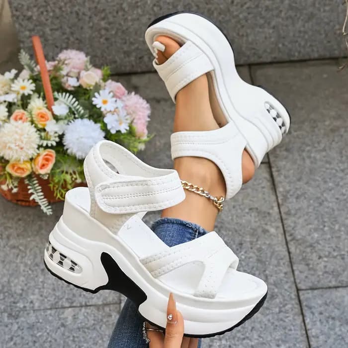 Sandales compensées pour femmes, sandales à plateforme tendance d'été, chaussures légères et confort