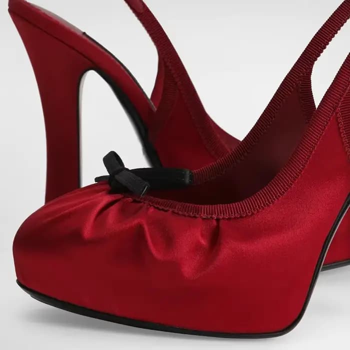 Escarpins à plateforme plissée en Satin avec nœud papillon, chaussures modernes Sexy à bout rond, la