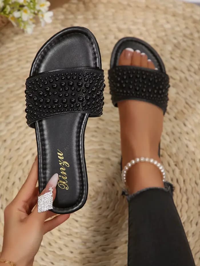 Nouvelles sandales d'été à la mode pour femmes, pantoufles à enfiler, cadeau d'anniversaire, chaussu