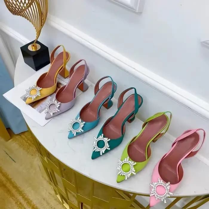 Baotou – sandales à talons hauts et bout pointu pour femmes, chaussures simples, avec boucle solaire