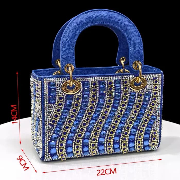 Ensemble de chaussures et de sacs italiens pour femmes, nouveau Design spécial, couleur bleue, talon