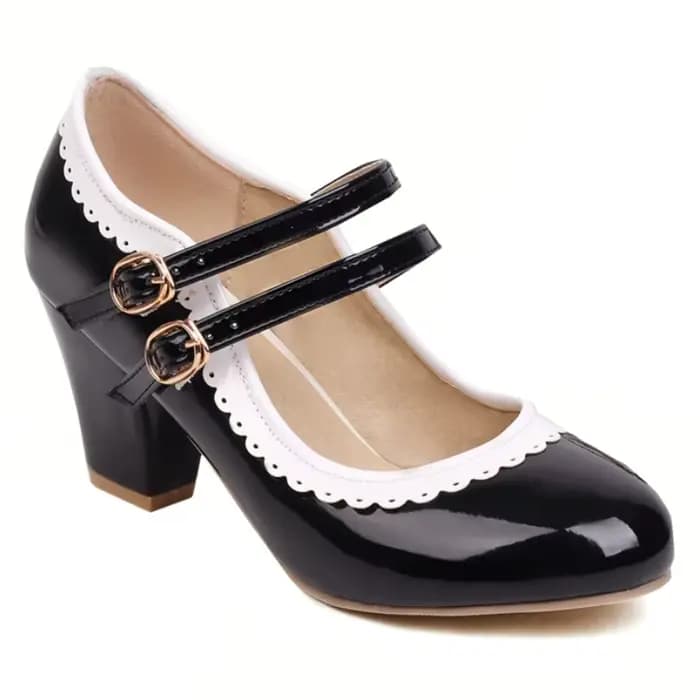 Escarpins Mary Janes à talons hauts pour femmes, sangles de rinçage, noir, bleu, rouge, blanc, rose,