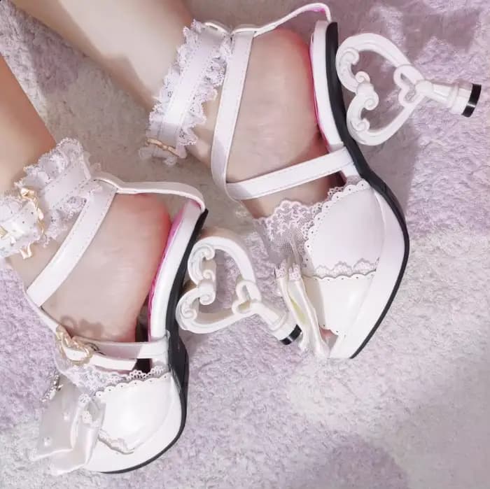 Chaussures princesse Lolita à tête ronde pour femmes, sandales d'été à talons hauts roses avec nœud