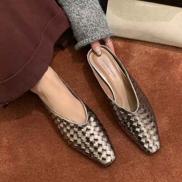 Mules pour femmes en cuir naturel, nouvelle collection printemps-automne 2026, 22-24,5 cm, en cuir d