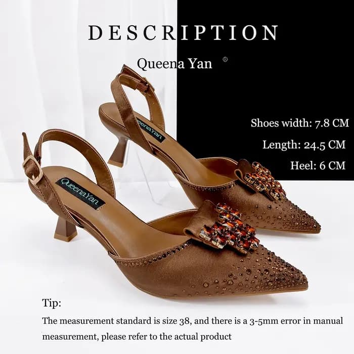Ensemble chaussures et sac pour femme QueenaYan2026, nouveau modèle élégant, couleur café, bout poin