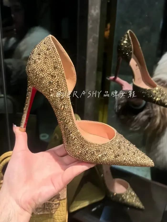 Chaussures à semelle rouge talons hauts chaussures de mariage pour femmes escarpins en diamant talon