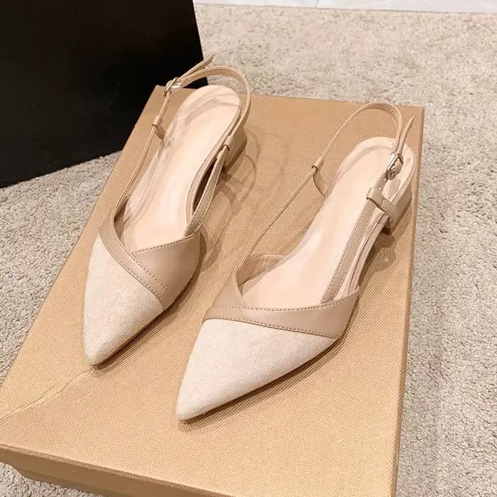 Baotou-Sandales Décontractées à Talons Hauts Pointus pour Femme, Chaussures d'Extérieur à la Mode, B