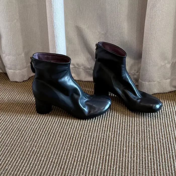 BANFANG femmes bottes 5.5 cm rond talon épais marque de luxe Design en cuir automne hiver nouvelles