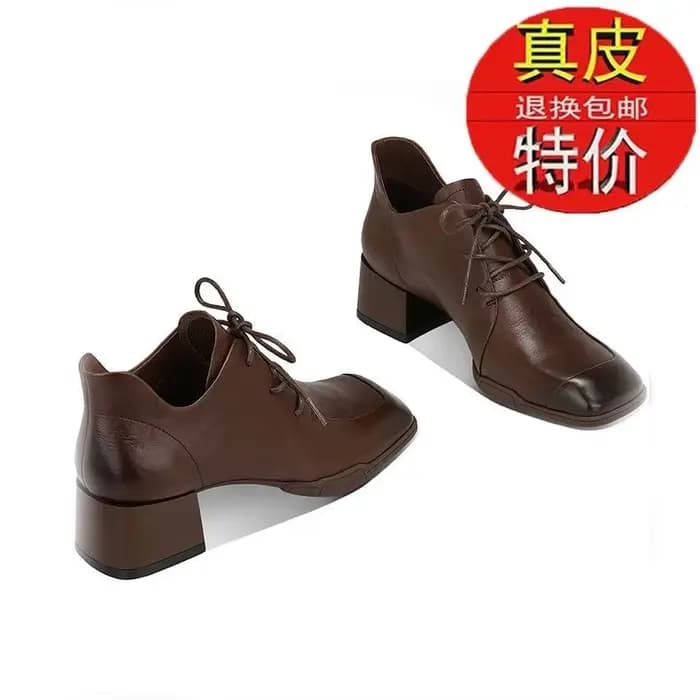 Chaussures Mary Jane en cuir véritable avec semelle intérieure en peau de mouton pour femme, nouvell