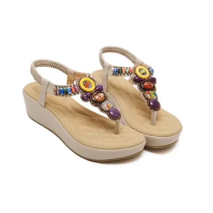 BEYARNE-Sandales à Plateforme de Style National pour Femme, Chaussures d'Été, Style Bohème, Semelle