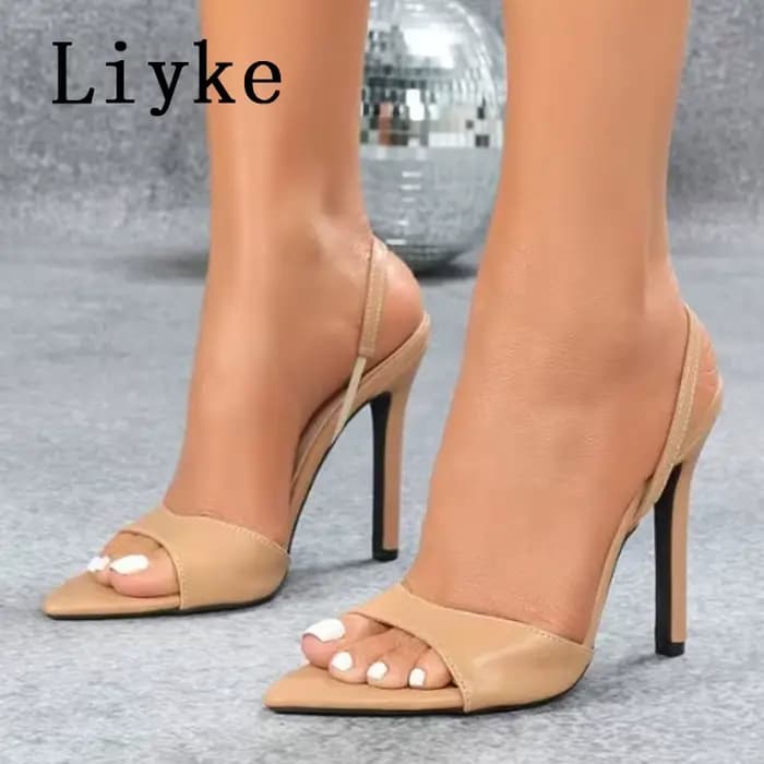 Liyke Sexy Slingback sandales femmes 2026 mode d'été bout ouvert sans lacet sangle arrière concepteu