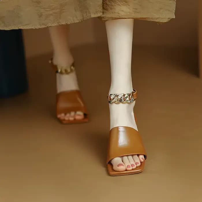 Escarpins chaussures à bout ouvert pour le travail de bureau boucles à talons hauts dames chaussures