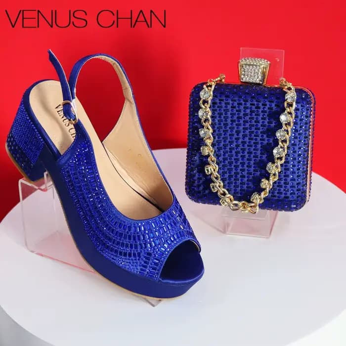 Ensemble de chaussures de mariage à talons hauts pour femmes, créateur de luxe violet, Parker carré