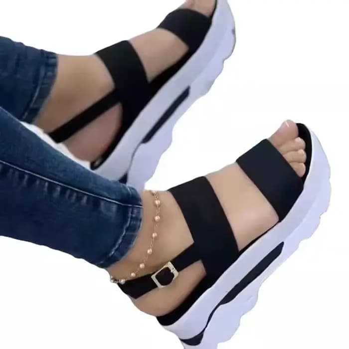 Femmes sandales à talons compensés été nouvelle femme chaussures à plate-forme basse sandales à talo