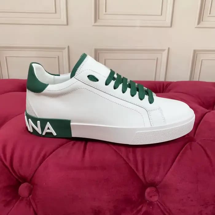 Chaussures décontractées classiques blanc-vert contrastées, design à talon lettre, style sauvage pou