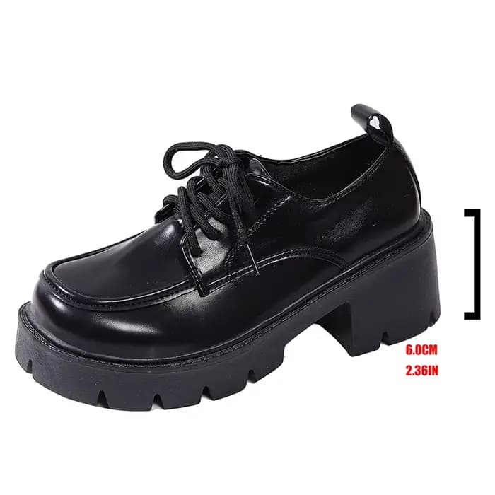 Escarpins plateforme vintage en cuir PU pour femme, grandes tailles 43, noirs, à talons épais, style
