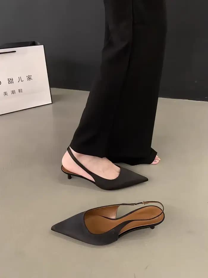 Sandales à talons 2025 été nouvelle marque femmes sandales chaussures mode bout pointu peu profond s