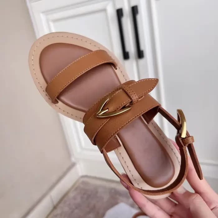Sandales d'été 2026 pour femmes, nouvelle mode, sandales rétro en cuir de vachette faites à la main, chaussures plates en cuir véritable, Sandalias Femininas