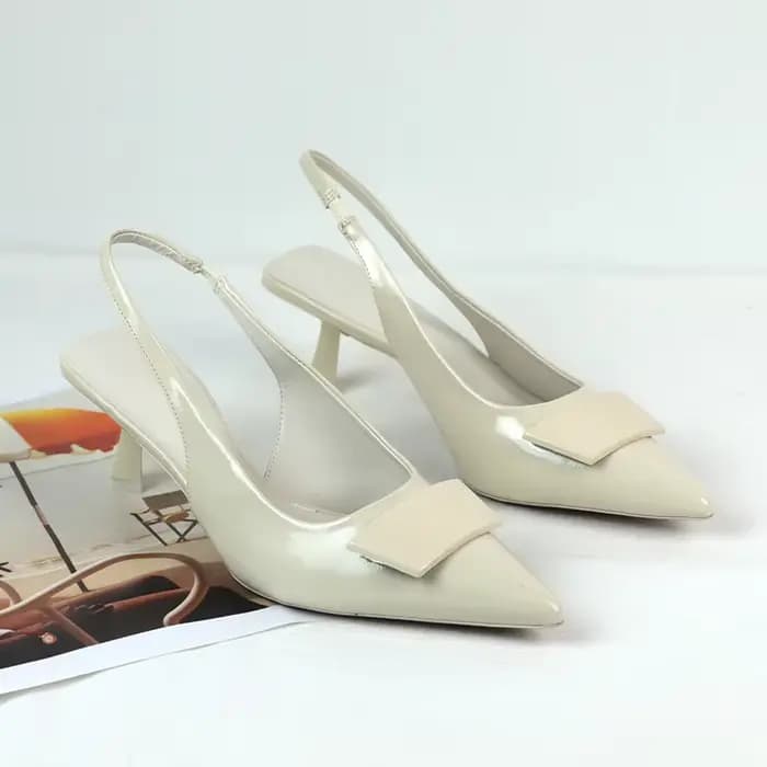 Sandales d'Été Blanches à Talons Hauts Pointus pour Femme, Chaussures Simples à Structure Carrée, de Style Styliste, Légères et Élégantes, à la Mode