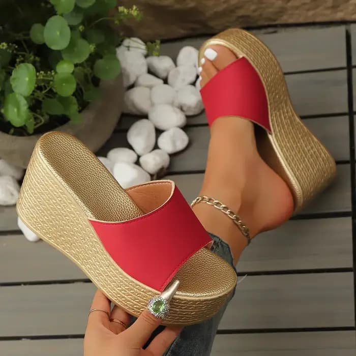Femmes sandales à talons hauts plate-forme diapositives
