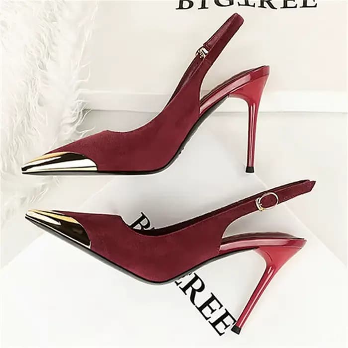 BIGTREE printemps mode creux femmes pompes élégant boucle Slingbacks fête talons fins Femme chaussures Zapatos Mujer