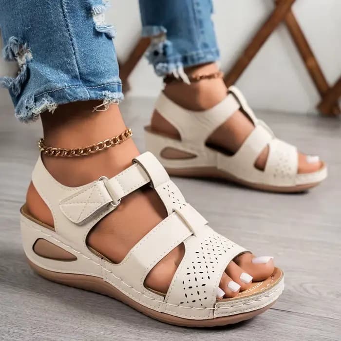 Sandales compensées orthopédiques haut de gamme pour femme
