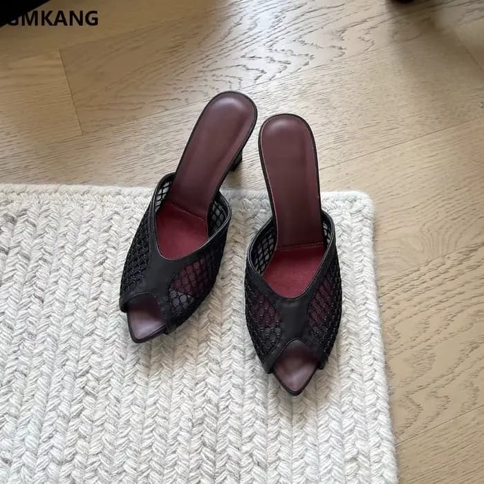 Mules à talon épais pour femmes