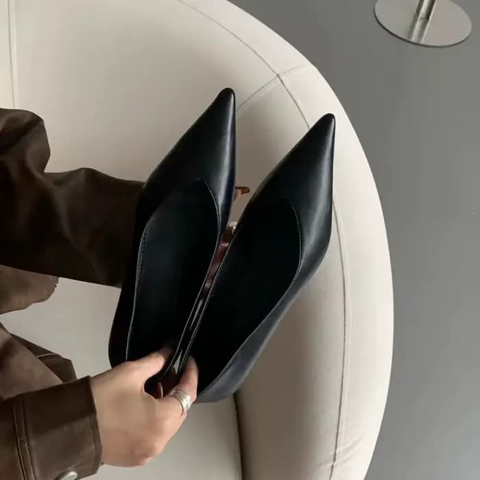 SUOJIALUN 2025 printemps nouvelle marque femmes pompes chaussures mode bout pointu peu profond sans lacet