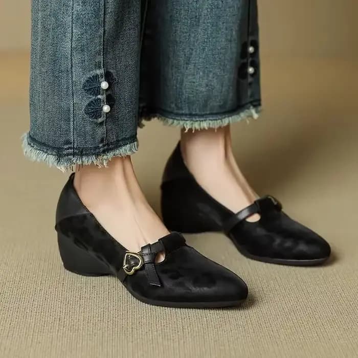 Bout pointu avec talons moyens chaussures pour femmes talon compensé femme pompes Chic et élégant livraison rapide Y2k Point Discount jeune