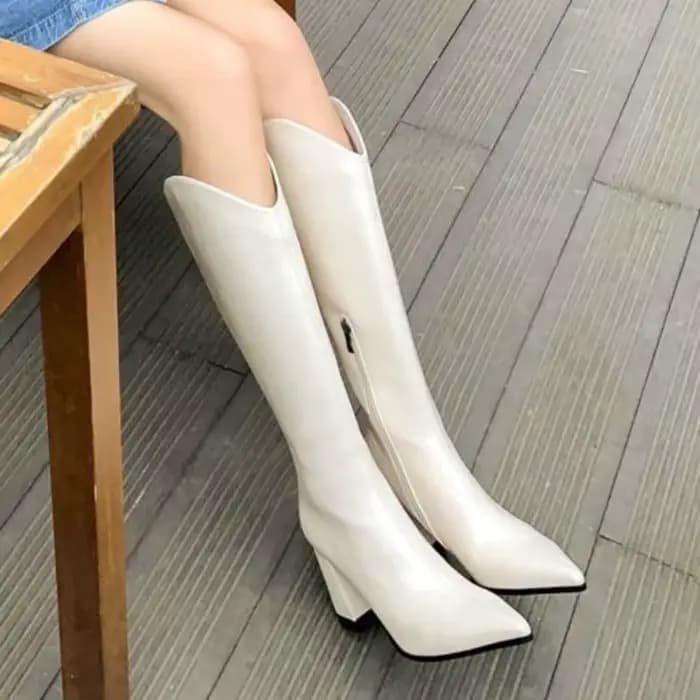 Bout pointu femmes bottes hautes hiver mode fermetures éclair latérales chaussons longs dames Sexy élégant fête