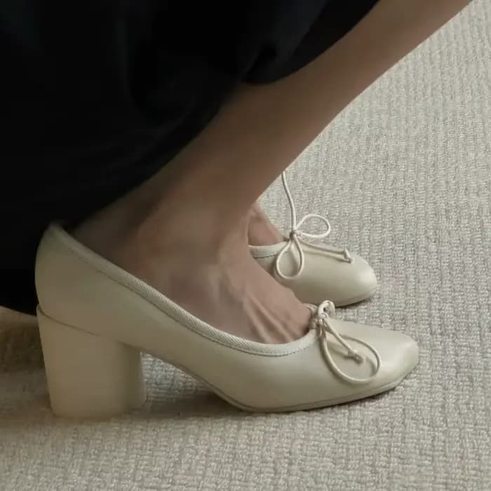 Chaussures Mary Jane à talons épais avec nœud papillon pour femmes