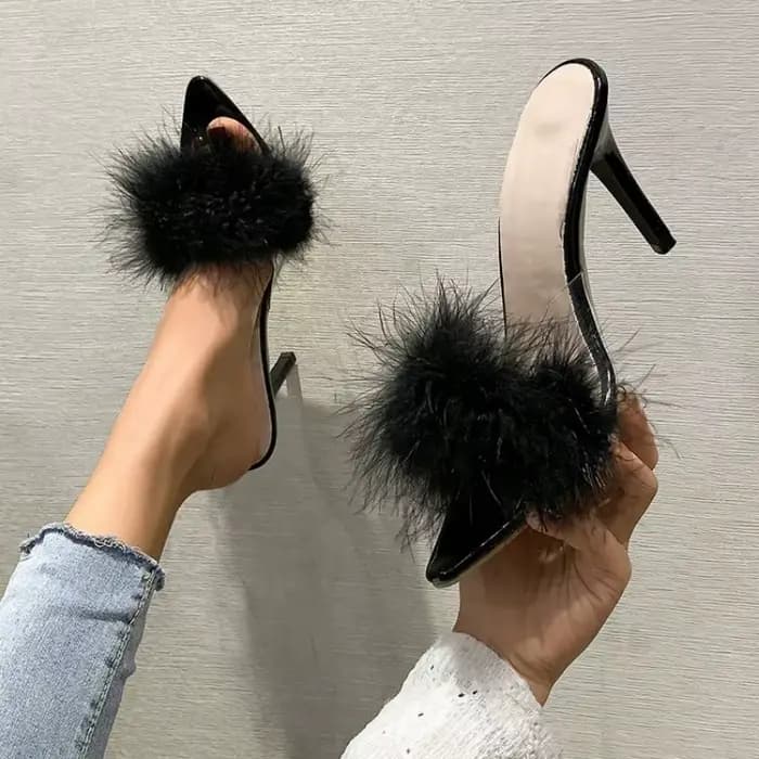 Pantoufles Sexy à Talons Hauts avec Design à Talons Fins