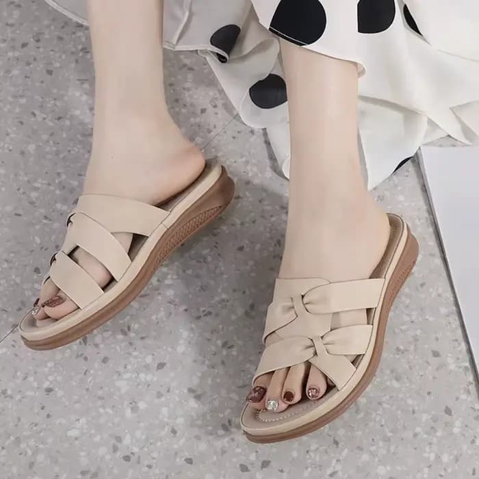 Sandales compensées à lanières croisées pour femmes