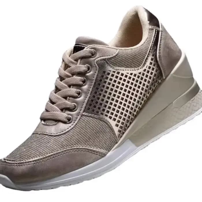2025 baskets compensées maille plate-forme chaussures couleur unie fond épais fermeture éclair