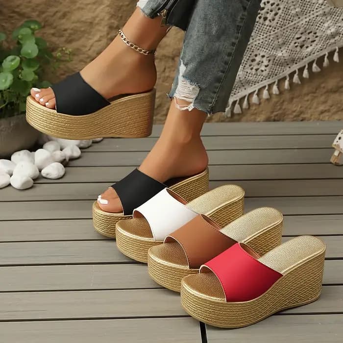 Femmes sandales à talons hauts plate-forme diapositives