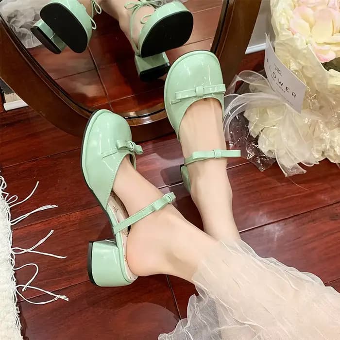 Bow Mary Jane Baotou sandales femmes 2025 été nouveau vêtement extérieur fée jupe mode bloc talon talons hauts