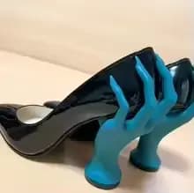 Chaussures à talons pointus en cuir verni style punk pour femme, avec support spécial pour la cheville, à enfiler, grandes tailles, pour Halloween