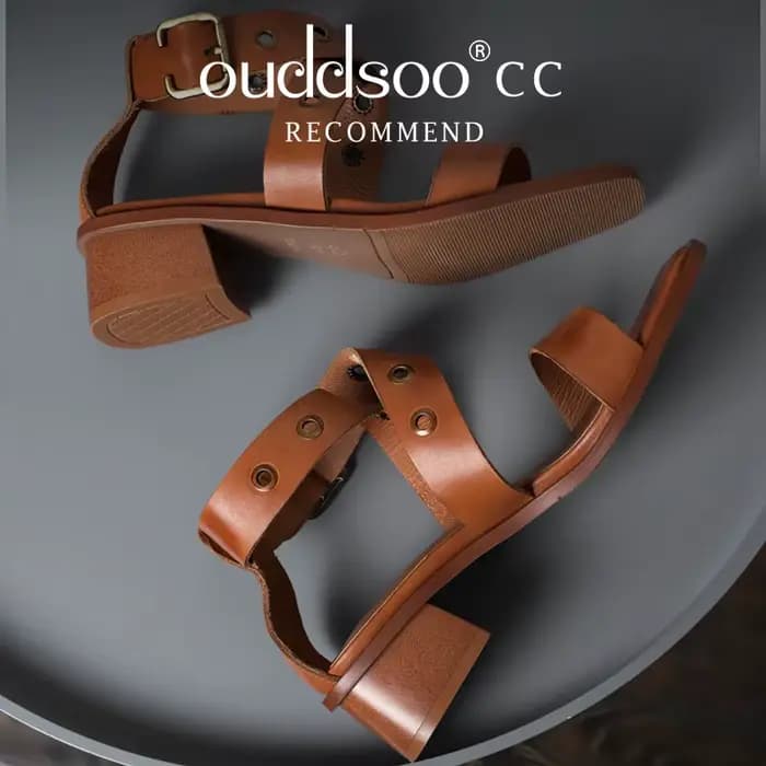Ods-Sandales gladiateur en cuir de vache pour femmes