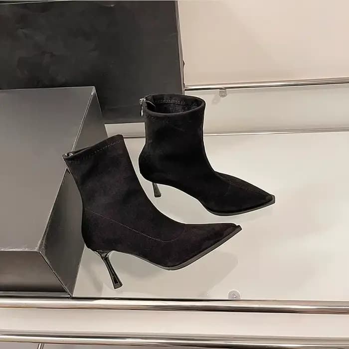 Bottines à talons hauts et bout pointu pour femmes