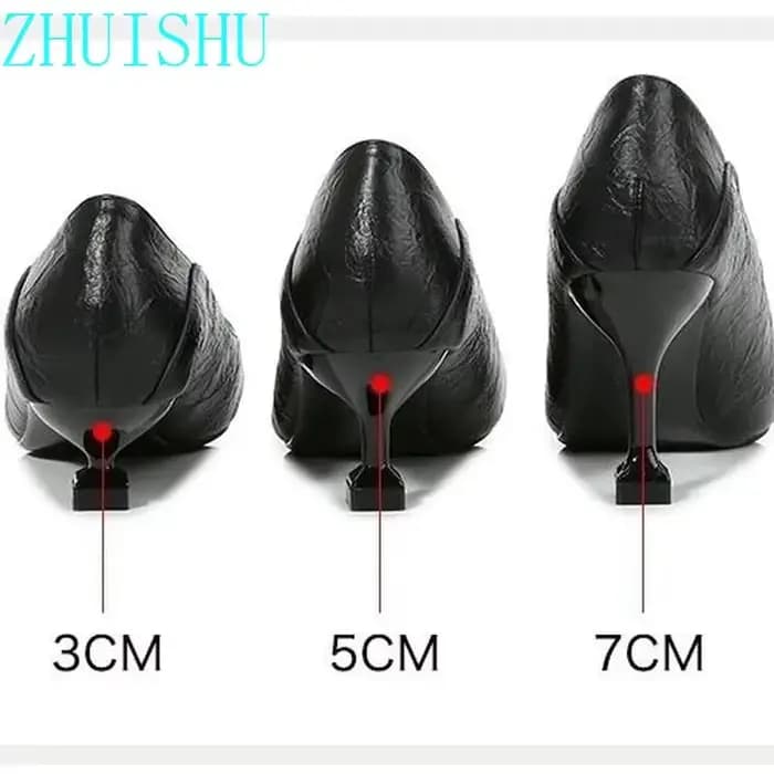 Talon aiguille pour femmes 2025 printemps et automne nouvelles chaussures simples sexy assorties avec tout chaussures de travail professionnelles petites chaussures en cuir noires
