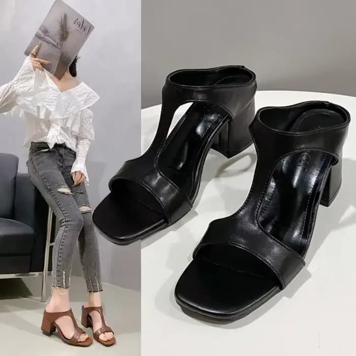 Pantoufles à talons hauts pour femmes été 2025 nouvelle Version coréenne