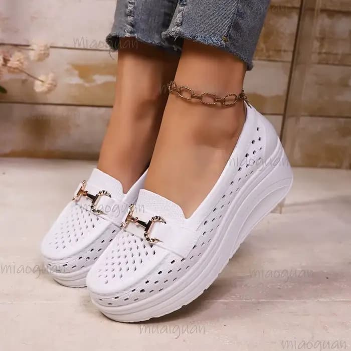 Mocassins compensés évidés pour femmes