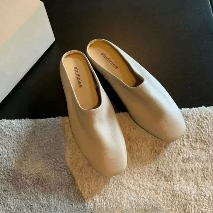 Mules confortables en cuir à enfiler pour femme