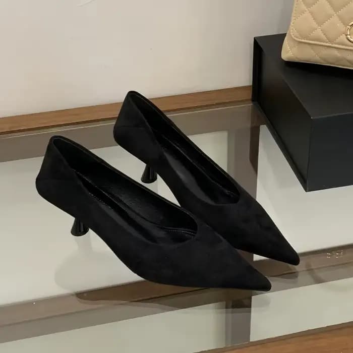 SUOJIALUN 2026 nouvelle marque femmes pompes chaussures mode bout pointu peu profond sans lacet bateau