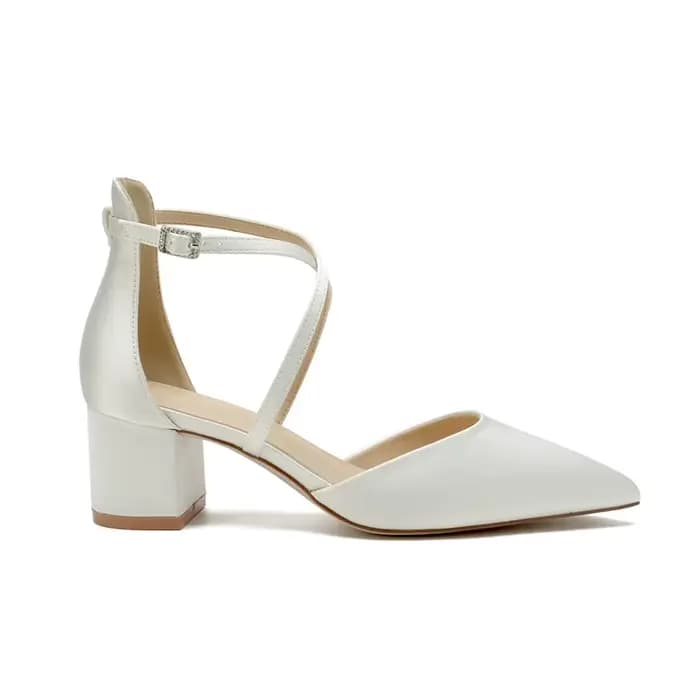 Chaussures de mariée à talon bloc bas pour femme