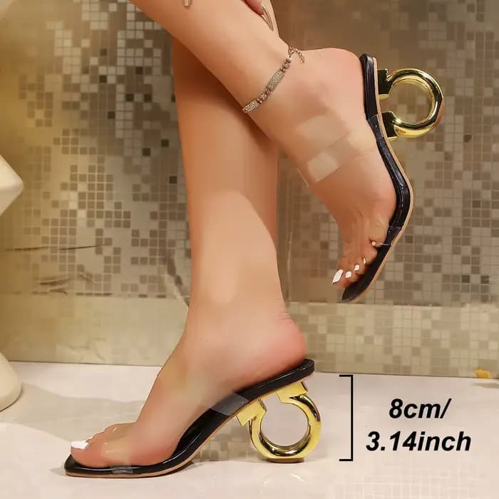 Escarpins d'été pour femmes, sandales en gelée de PVC, pantoufles à bout ouvert, talons hauts, pantoufles transparentes, chaussures à talons transparents