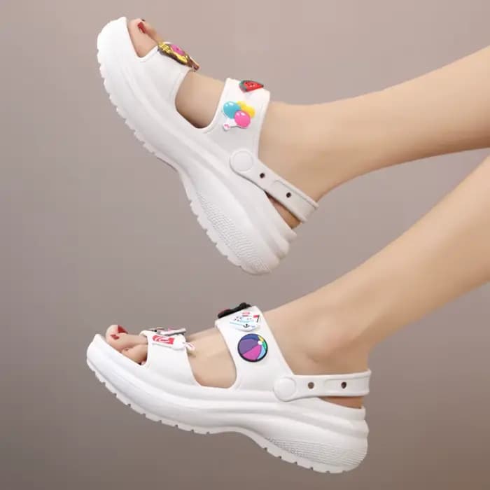 2025 nouveau été femmes sandales coréen plate-forme compensée talons hauts décontractés dames chaussures en plein air plage Peep orteil Sandalias De Mujer